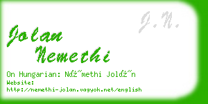 jolan nemethi business card
